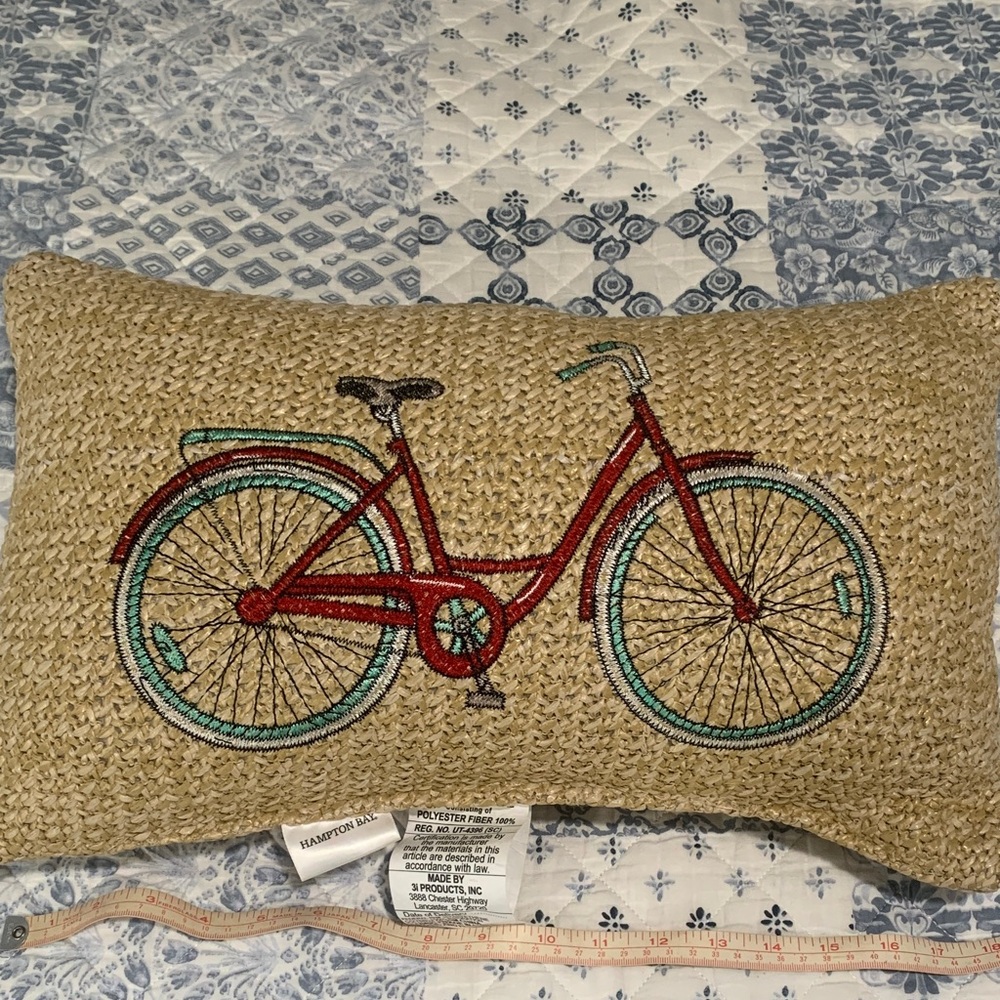 Hampton Hill Woven Bicycle Accent Pillow
